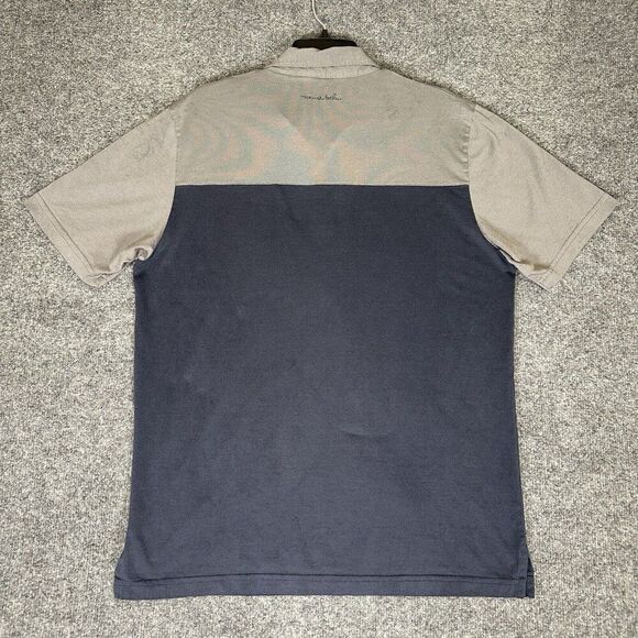 Travis Mathew‎ Polo Shirt Mens Large Blue Grey Golf Striped Short Sleeve Adult - Picture 6 of 9